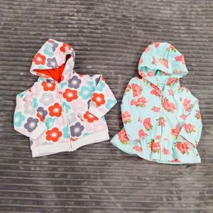 Carter's Girls Hoodie Sweatshirt Bundle 6-9 months Floral Jacket